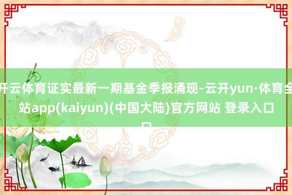 开云体育证实最新一期基金季报涌现-云开yun·体育全站app(kaiyun)(中国大陆)官方网站 登录入口