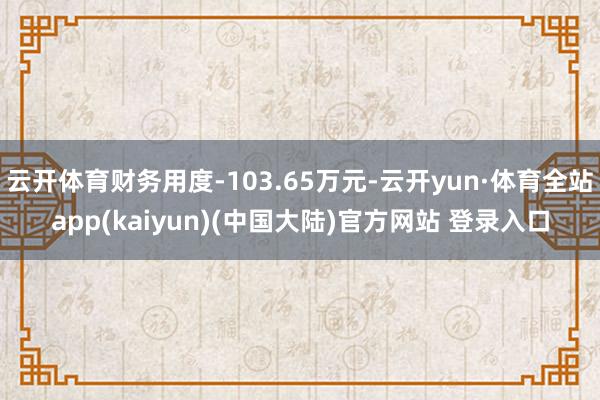 云开体育财务用度-103.65万元-云开yun·体育全站app(kaiyun)(中国大陆)官方网站 登录入口