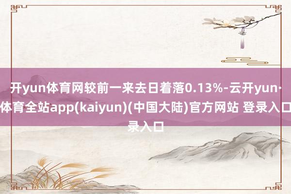 开yun体育网较前一来去日着落0.13%-云开yun·体育全站app(kaiyun)(中国大陆)官方网站 登录入口